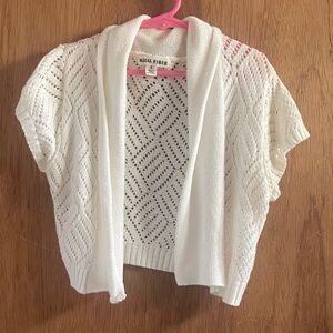 Moral Fiber Cream Open-Front Knit Shrug